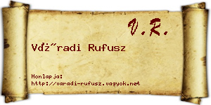 Váradi Rufusz névjegykártya